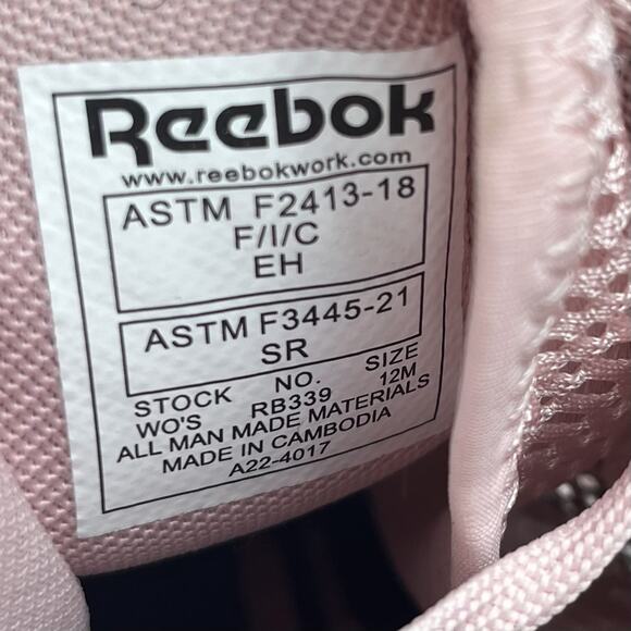 Reebok Fusion Flexweave Womens Size 12M Pink Composite Toe Safety Work Shoes - Picture 10 of 12